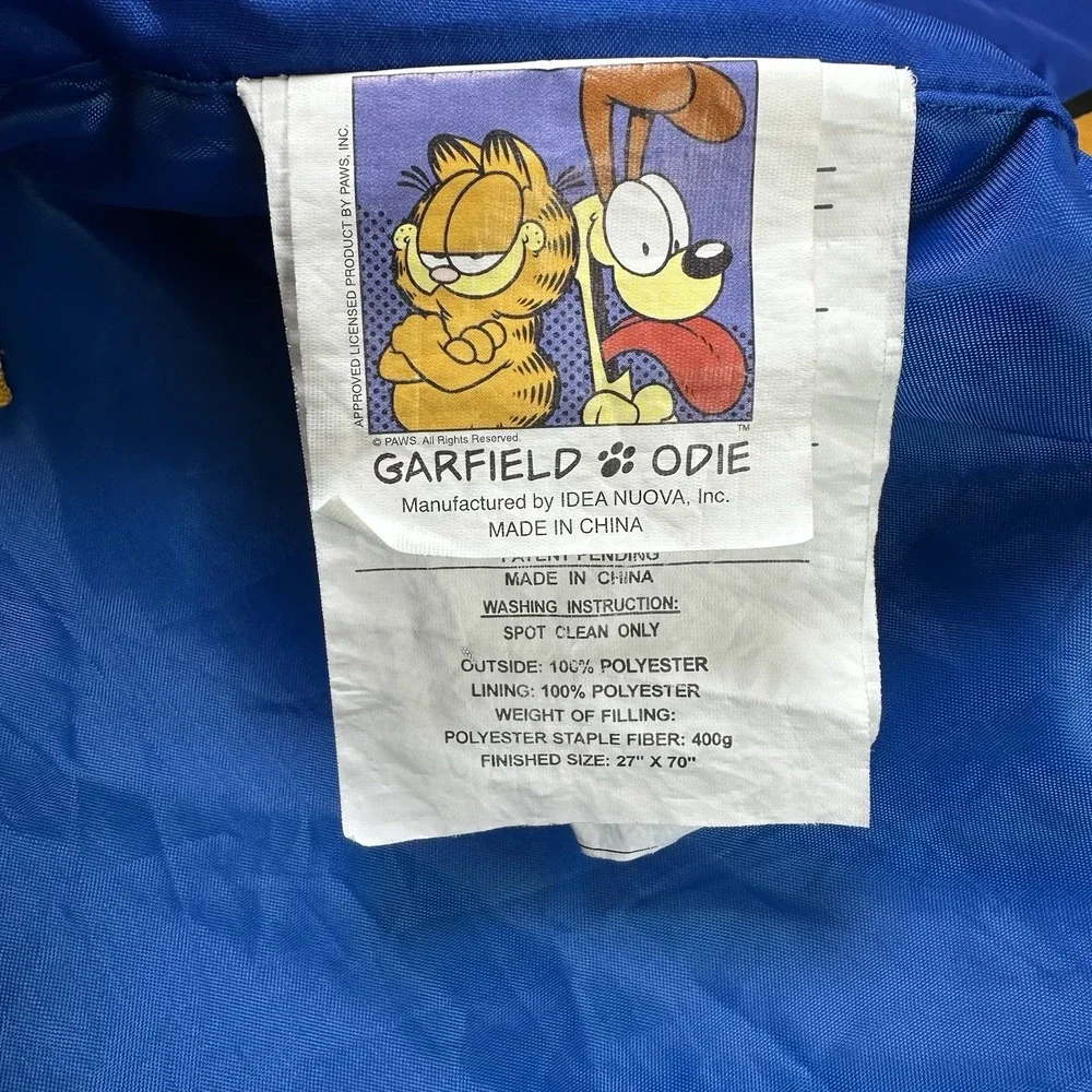 Garfield and Odie Cat‎ Nap Sleeping Bag Kids Blue Yellow Polyester